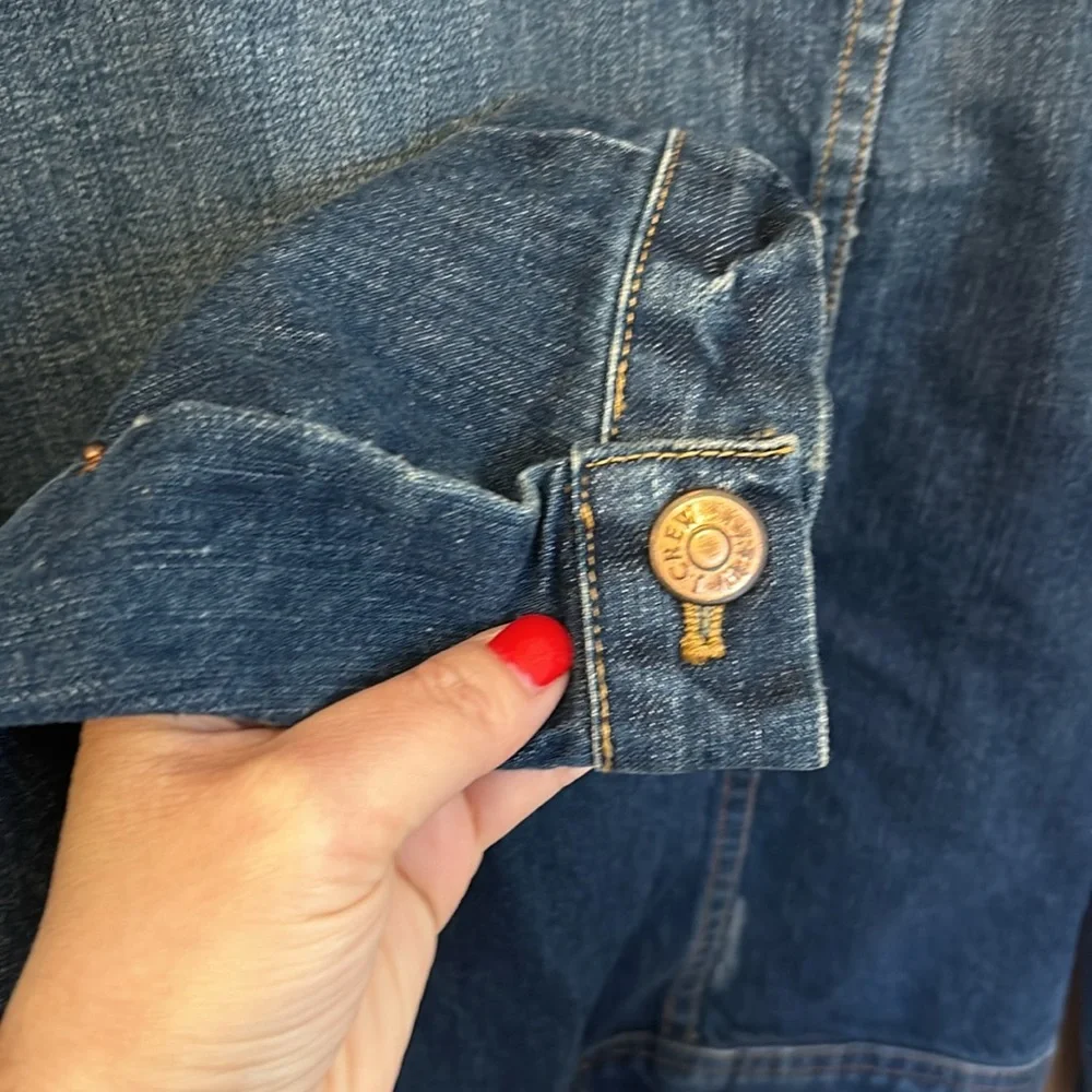 J.Crew Distressed Denim Utility Jean Jackets Size Small S